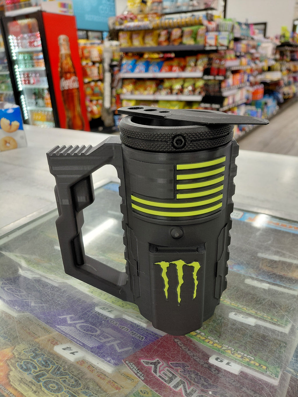 Tactical Assault Koozie – Grip Handle + Bottle Opener (Fits 16oz Energy Cans)