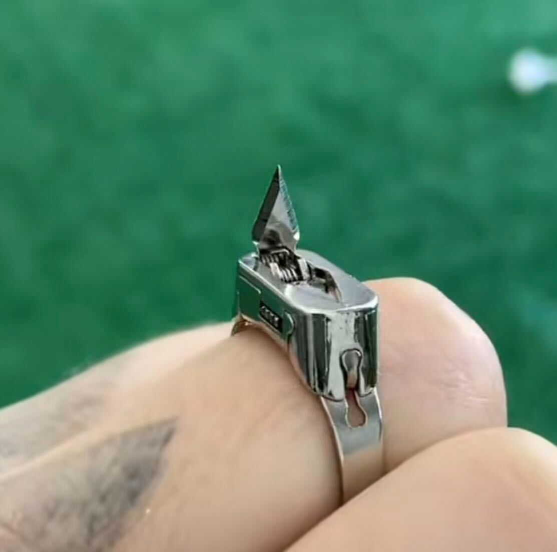 Stainless Steel Defense Ring - Silver