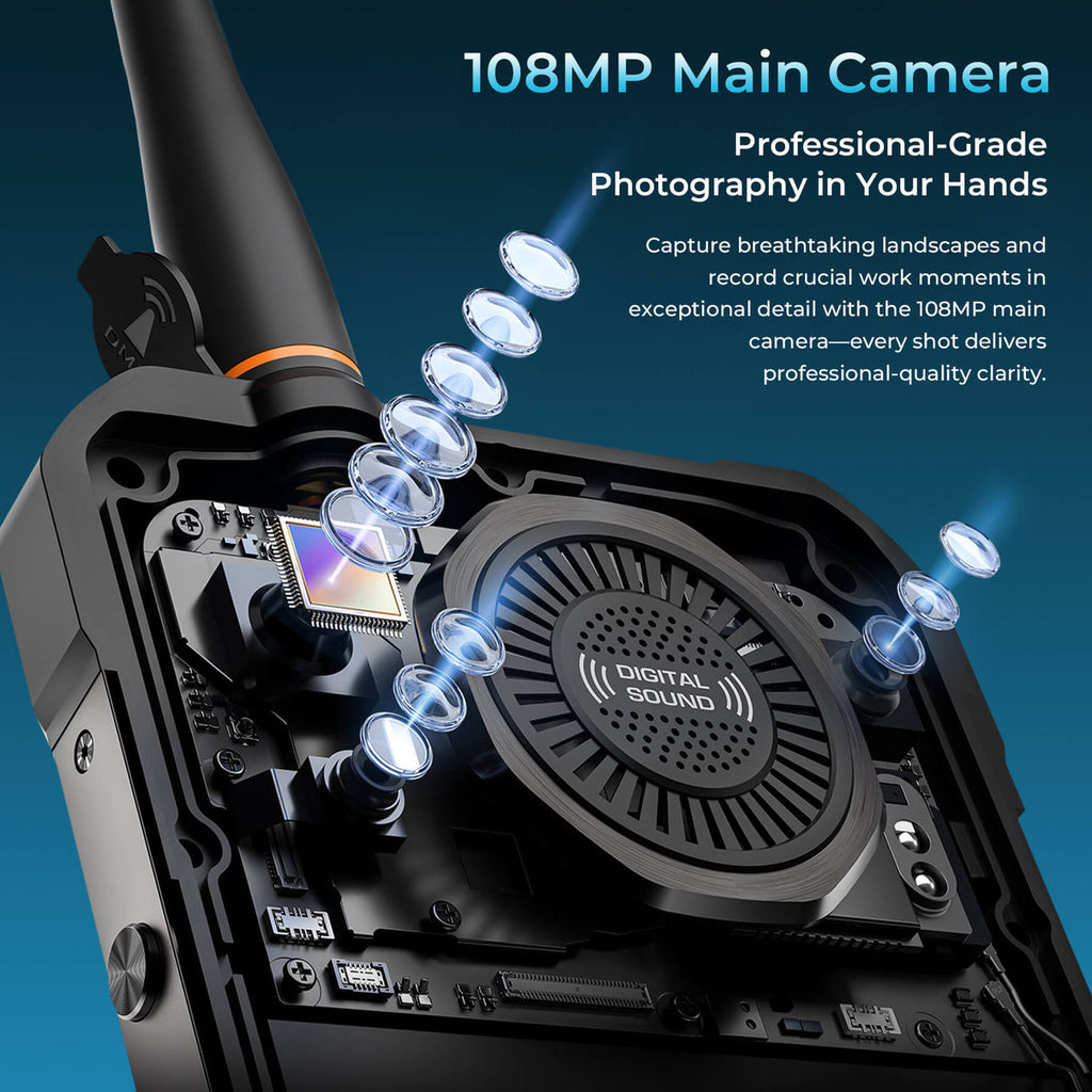 Walkie-Talkie Rugged Phone 6.78'' HD+ Display 20,000mAh Big Battery 108MP Camera Android 16(12GB+512GB NFC)