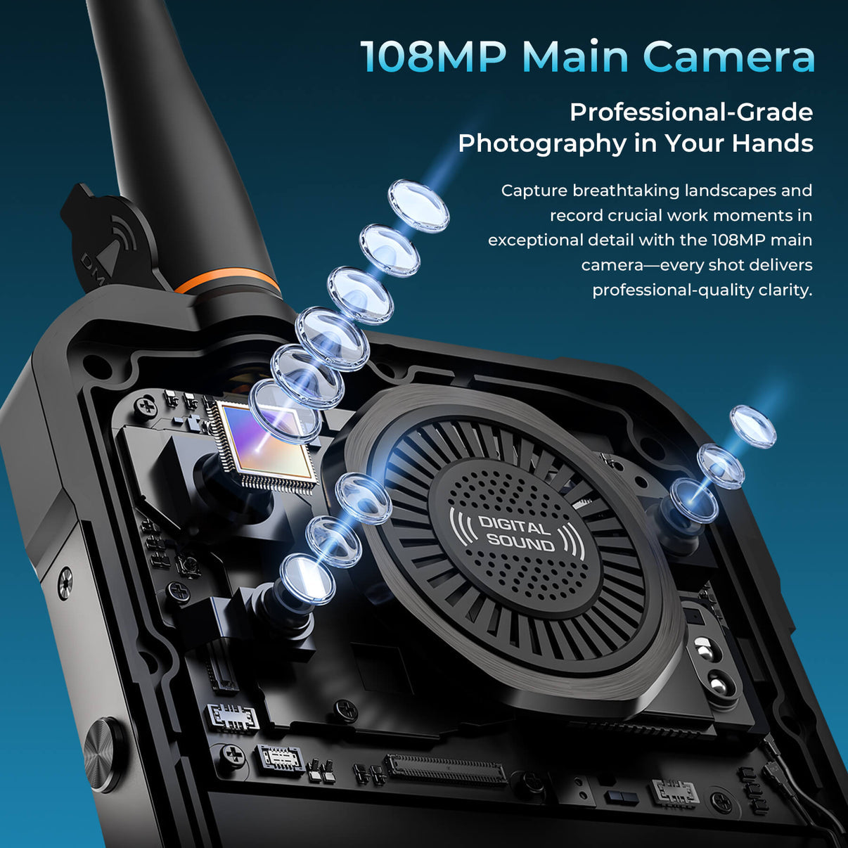Walkie-Talkie Rugged Phone 6.78'' HD+ Display 20,000mAh Big Battery 108MP Camera Android 16(12GB+512GB NFC)